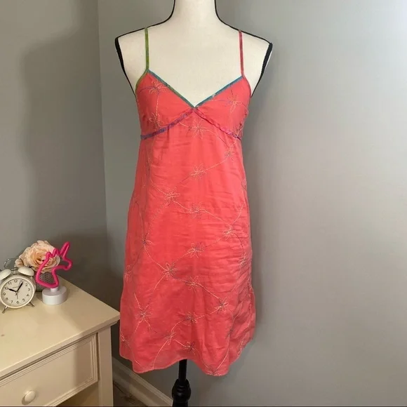 Y2K Floral Tie Dye Trim Cami Dress 2004 - Picture 1 of 9